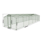 Parc à Poules - Enclos 36m² Ø38mm 12x3x2,25m - Acier Galvanisé